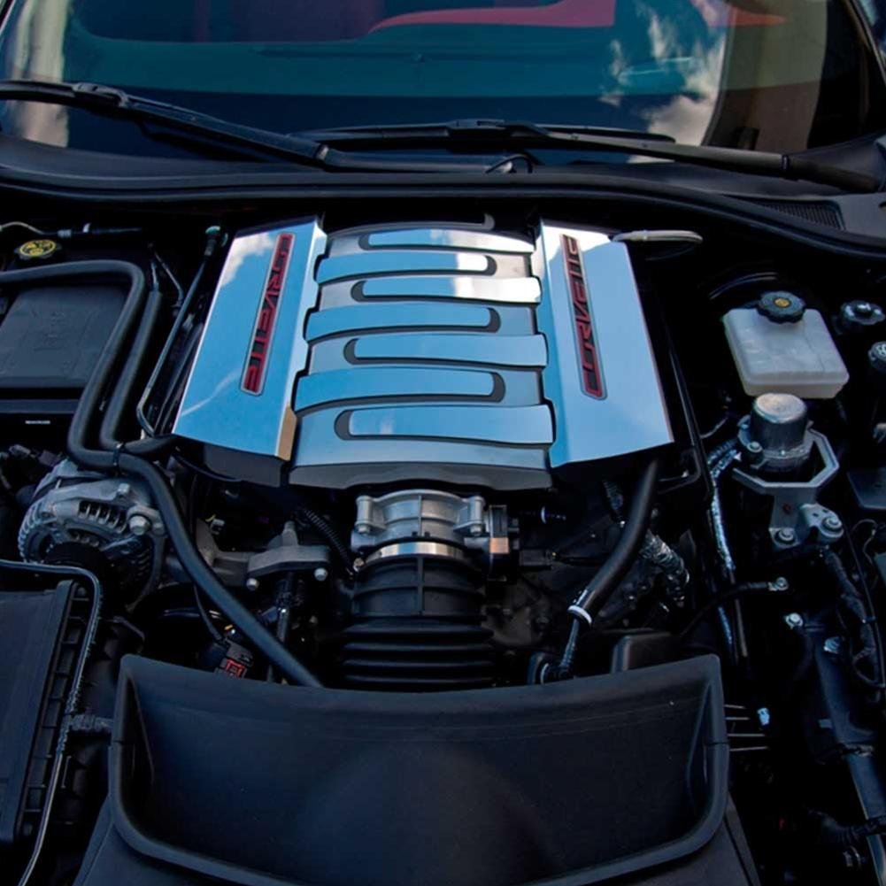 Corvette Fuel Rail Covers / Factory Overlay Polished : C7 Stingray, Z51, Grand Sport