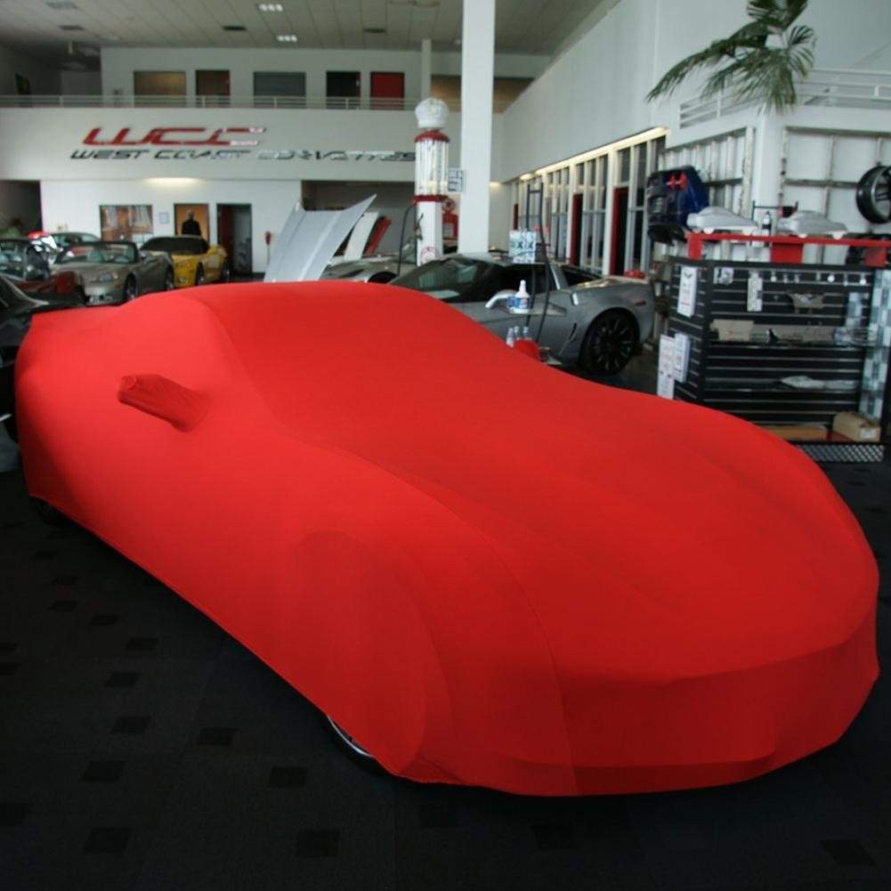 Corvette Ultraguard Stretch Satin Car Cover - Red - Indoor : C7 Stingray, Z51, Z06, Grand Sport, ZR1