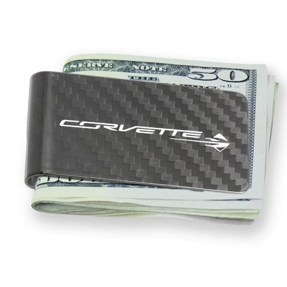 C7 Corvette Stingray Carbon Fiber Money Clip - Black