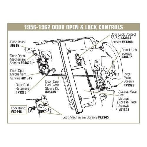 Corvette Door Lock Mechanism-Bellcrank Rod.: 1956-1962