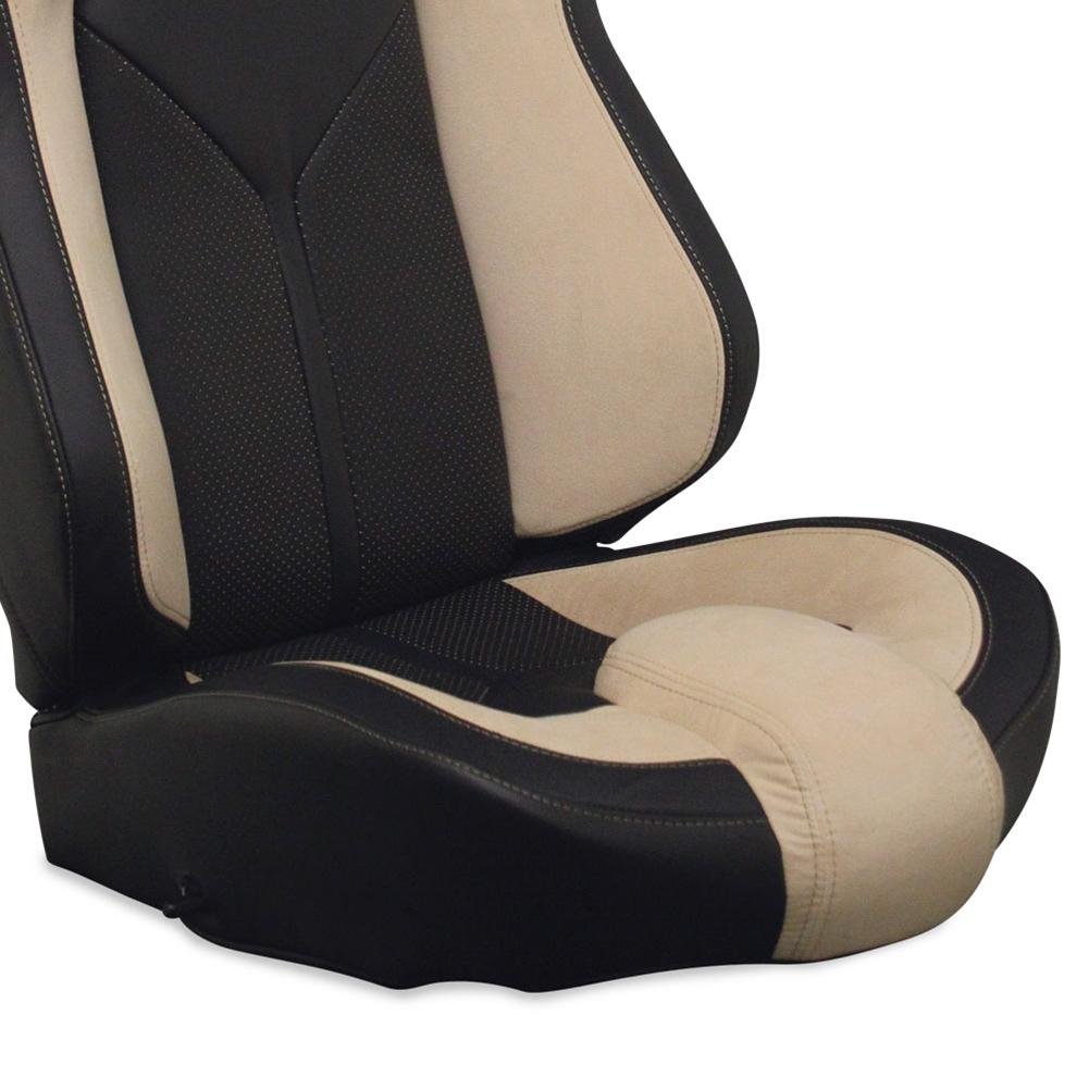 Corvette Sport Seat Foam & Seat Covers - Tan/Black : 2005 - 2013 C6, Z06, GS & ZR1