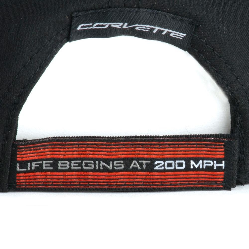 C7 Corvette ZR1 Life Begins at 200 MPH Carbon Fiber Pattern Hat/Cap : Orange Stripe