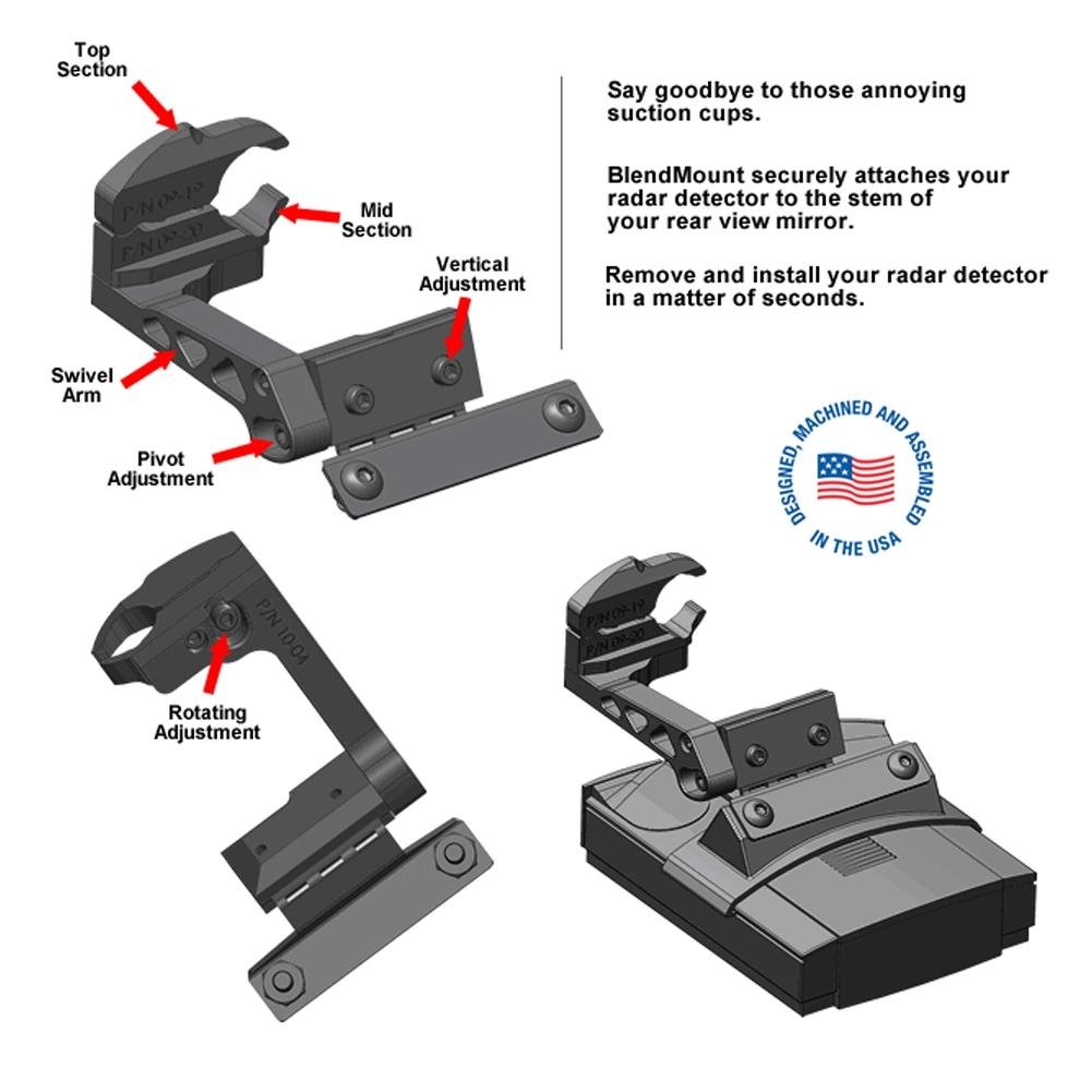 C7 Corvette Stingray Radar Detector Mount for Valentine One