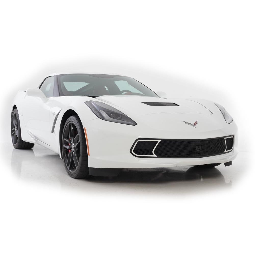 Corvette Front Grille - GT Strada - Black w/Brushed Port Accent Trim : C7 Stingray, Z51