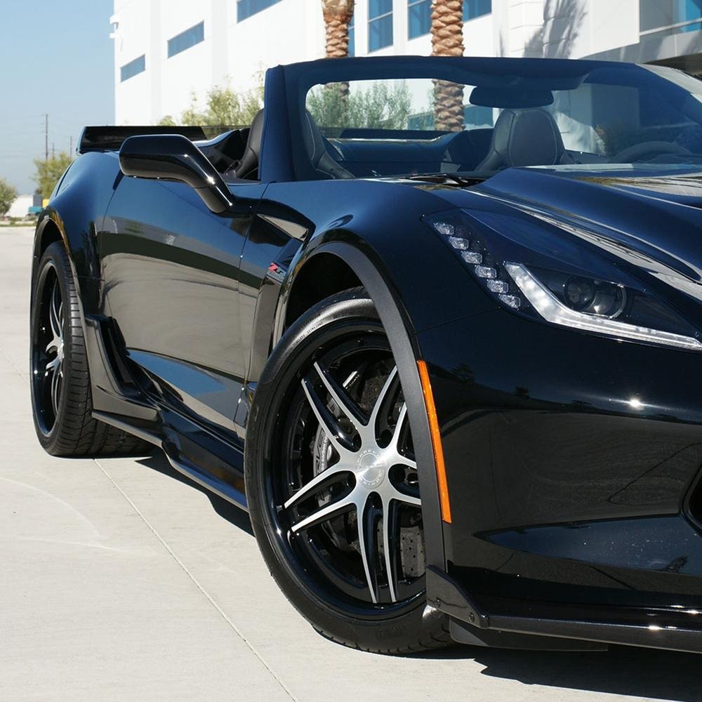 Corvette WCC-1008 Forged 3-Piece Wheels - Black w/Machined Face : C7 Z06