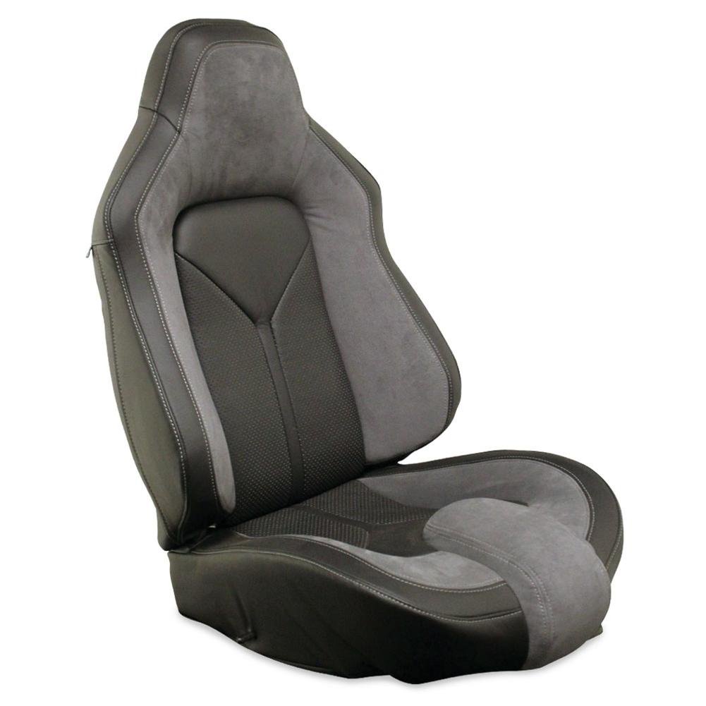 Corvette Sport Seat Foam & Seat Covers - Steel Gray/Black : 2005 - 2013 C6, Z06, GS & ZR1