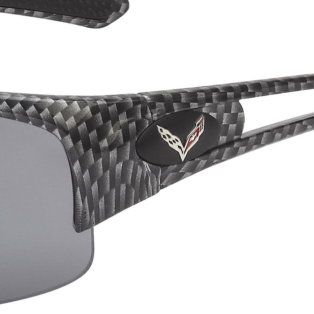 Corvette Rimless Sunglasses - Simulated Carbon Fiber : C7 Logo