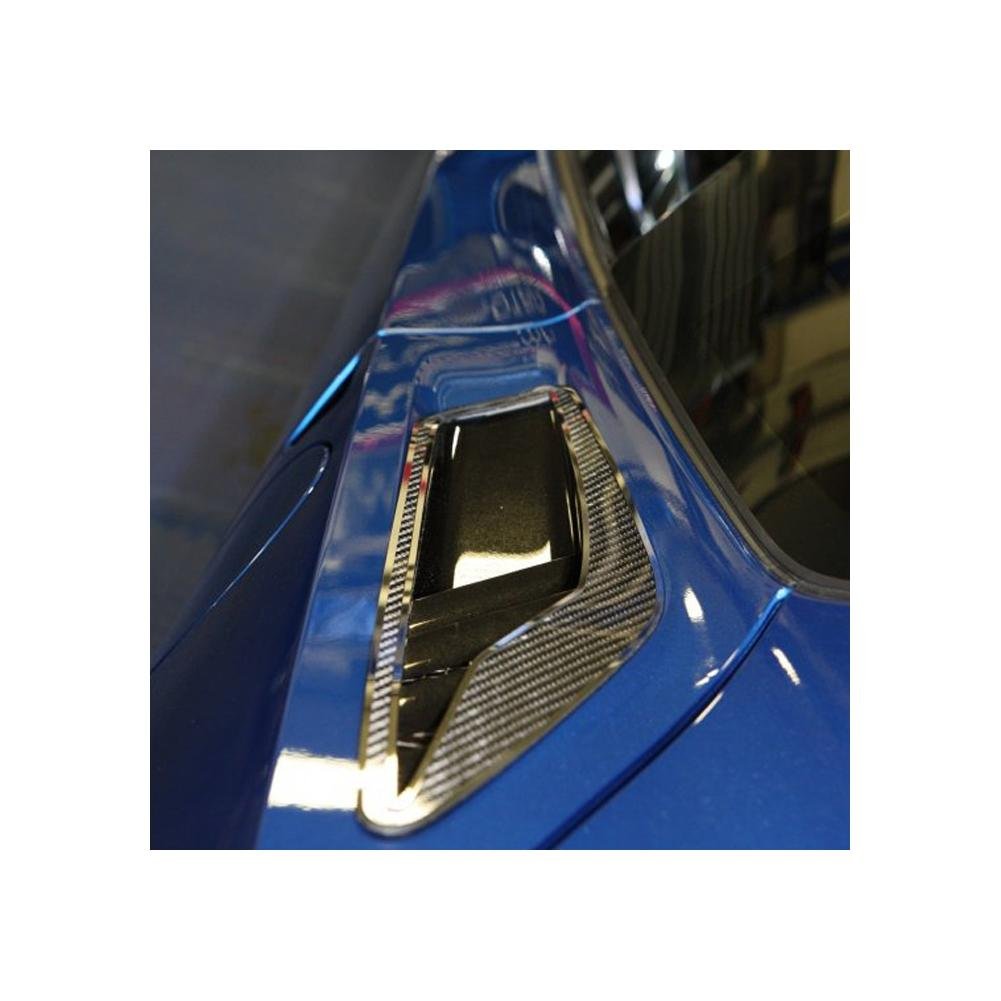 Corvette Rear Quarter Vent Set 2Pc Carbon Fiber w/Polished Trim : C7 Stingray