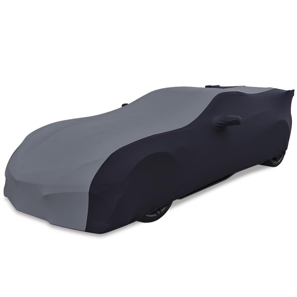 Corvette Ultraguard Stretch Satin Sport Car Cover - Gray/Black - Indoor : C7 Stingray, Z51, Z06, Grand Sport, ZR1