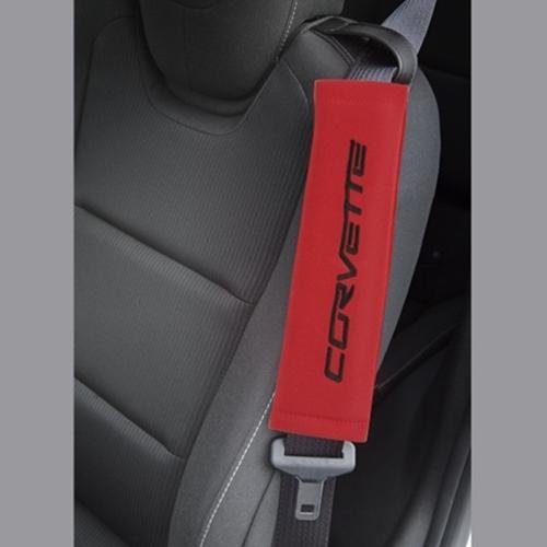 Corvette Seatbelt Harness Pad - Red : 2005-2013 C6