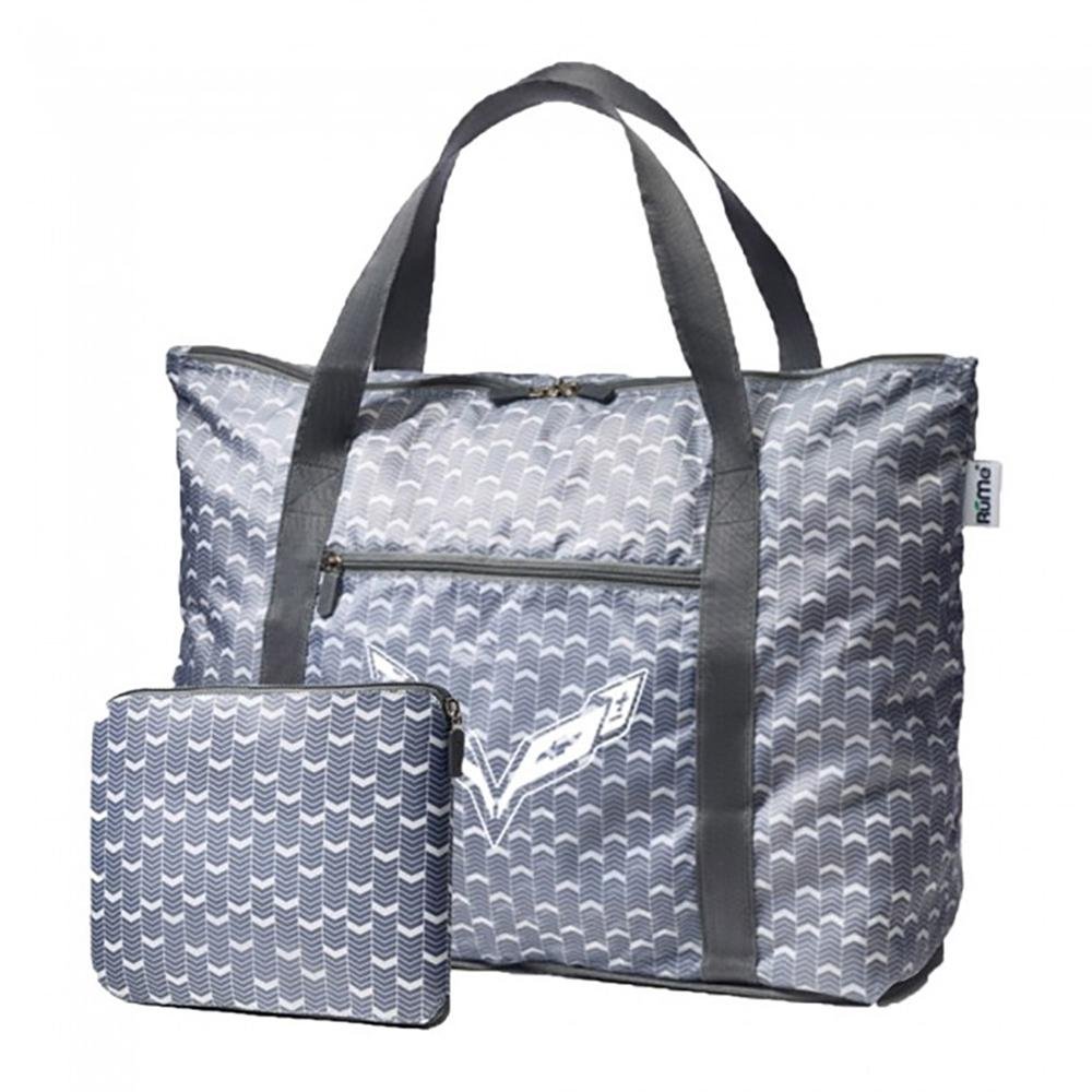 Corvette RuMe® cFold Travel Duffel Marshall with C7 Cross Flags Logo - Navy : C7 Stingray