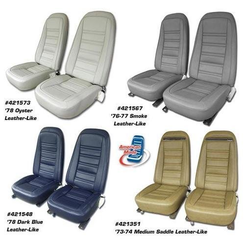 Corvette Leather Like Seat Covers. Gray 4-Bolster: 1982