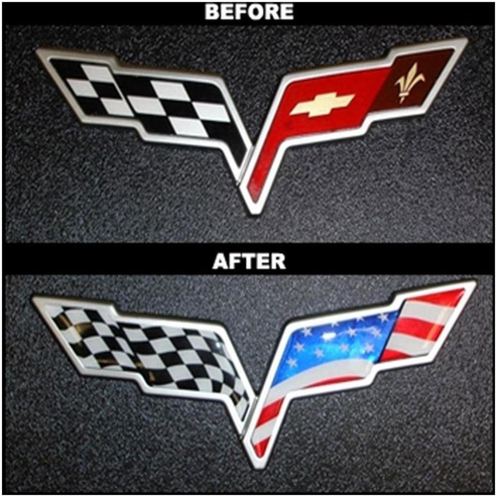 2005-2013 C6 Corvette American Flag Emblem Decal Overlay