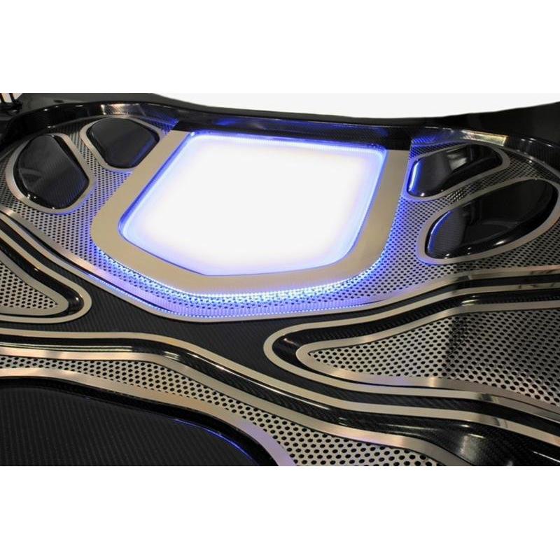Corvette ZR1 Hood Insert Kit 5 Pc. Illuminated - Perforated Stainless Steel : 2009-2013 ZR1