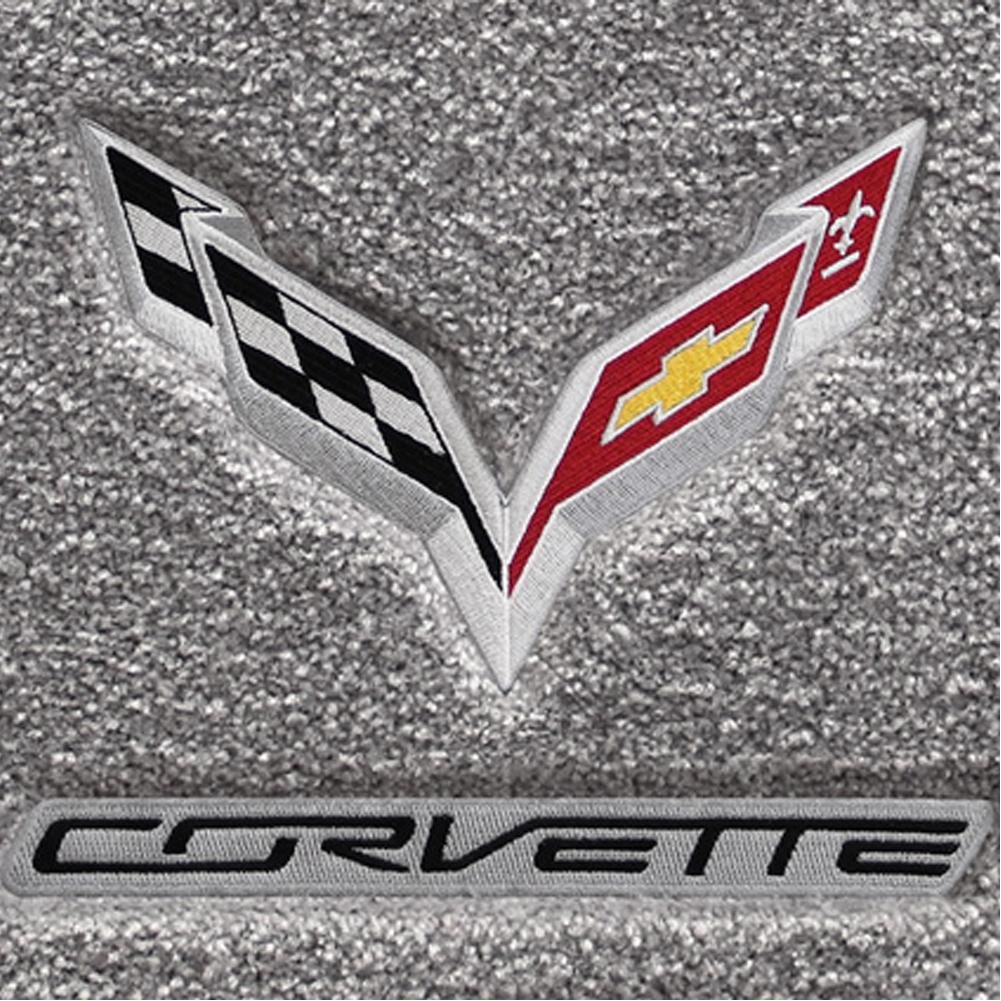 C7 Corvette Stingray Floor Mats - Lloyds Mats with C7 Crossed Flags & Corvette Script : Greystone