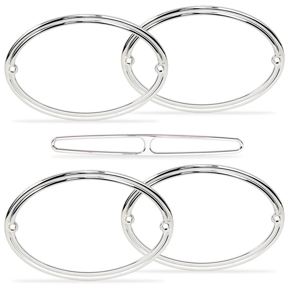 Corvette 5th Brake Light and Taillight Bezels - Billet Chrome : 1997-2004 C5, C5 Z06