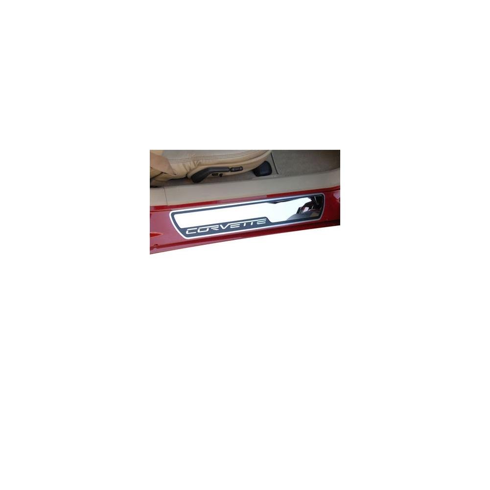 Corvette Overlay for Stock Door Sill - Polished Stainless Steel : 2005-2007 C6