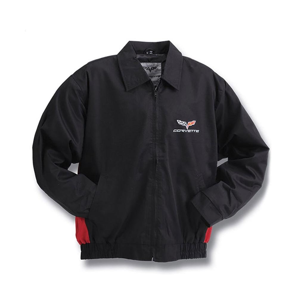 Corvette Jacket - Black and Red Twill Embroidered : C6 2005-2013