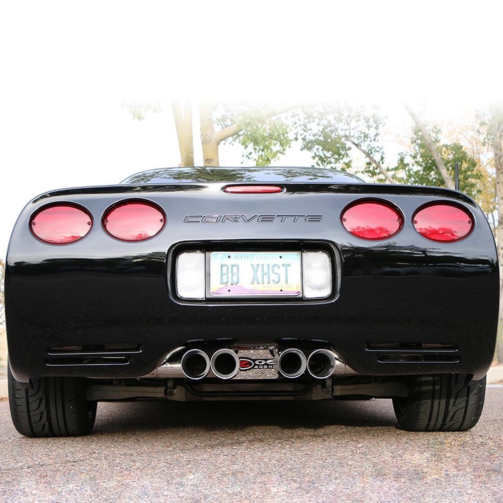 Corvette Exhaust System - B&B Bullet with Quad 4" Round Tips : 1997-2004 C5 & Z06