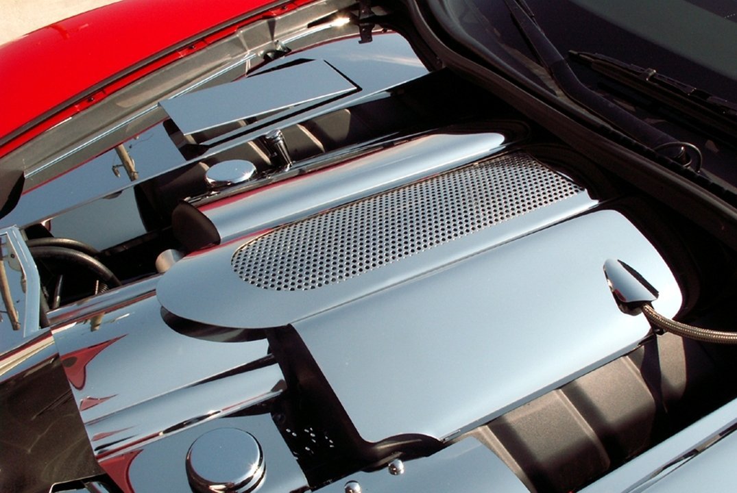 Corvette Plenum Cover - Perforated Stainless Steel : 2005-2013 C6