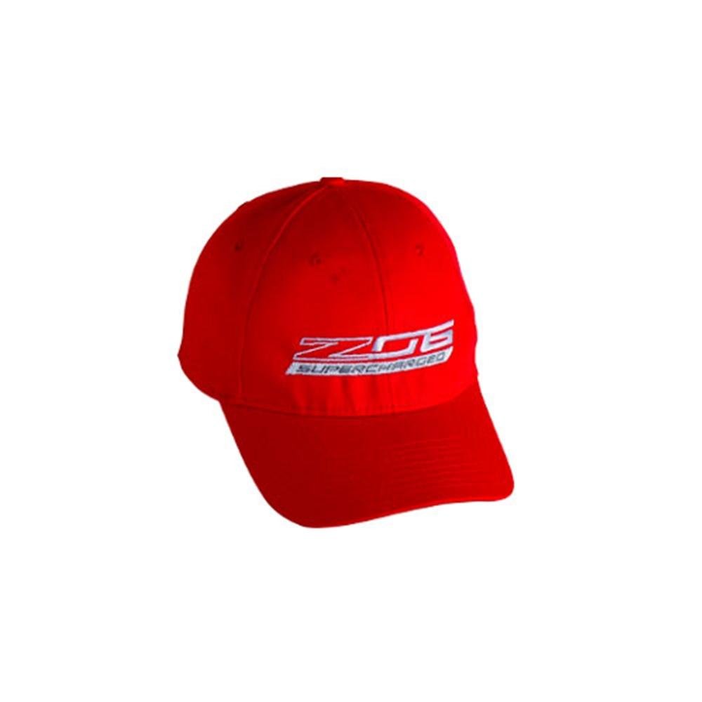 C7 Corvette Z06 Supercharged Logo Cap : Red