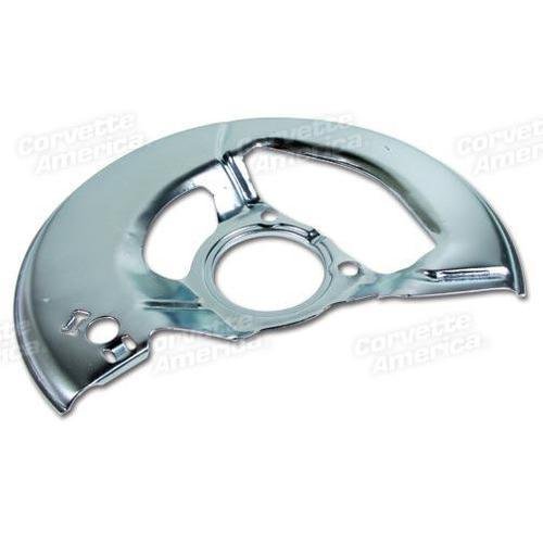 Corvette Front Brake Splash Shield. Silver RH: 1965-1976