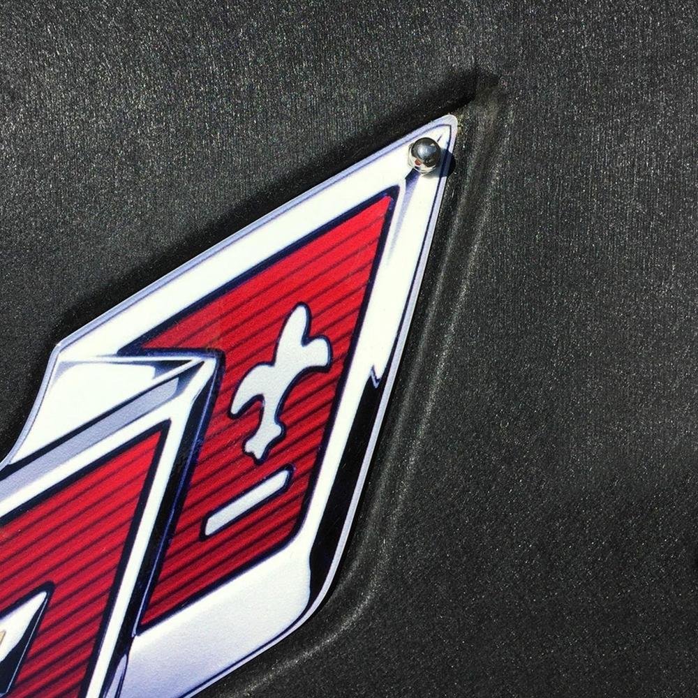 Corvette Metal Crossed Flags Hood Panel Badge : C7 Stingray, Z51