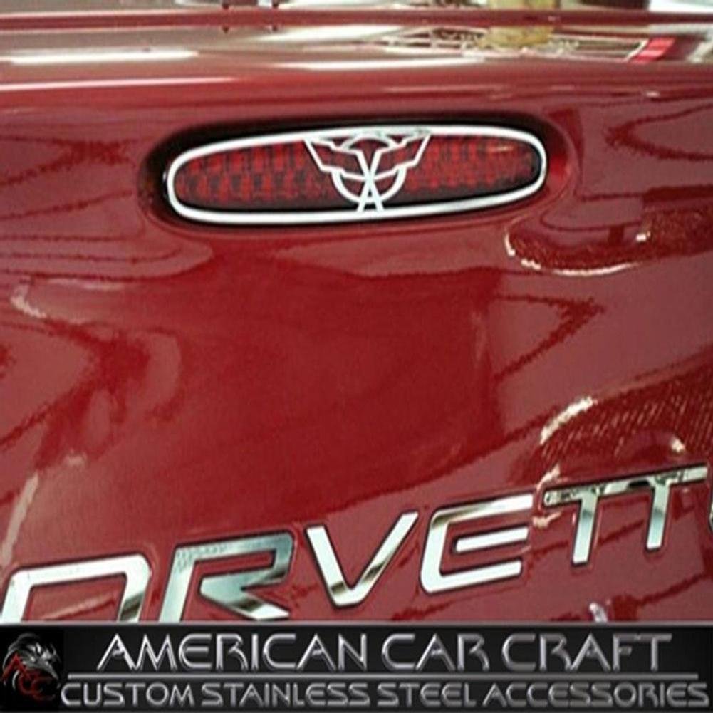 Corvette Third Brake Light with C5 Logo - Polished Stainless Steel : 1997-2004 C5 & Z06