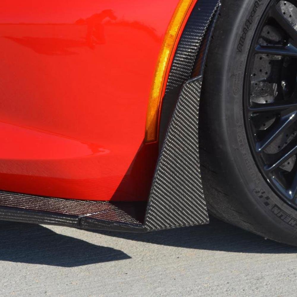 Corvette Stage 3 Splitter End Plates - Katech - Carbon Fiber : C7 Z06