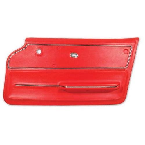 Corvette Door Panel. Red Convertible With Trim RH: 1965-1966