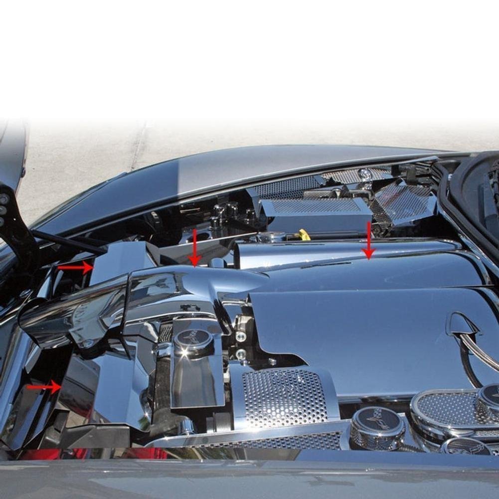 Corvette Plenum/Throttle Body Cover - Designer Series 4pc. - Stainless Steel : 2005-2007 C6 w/LS2 Engine