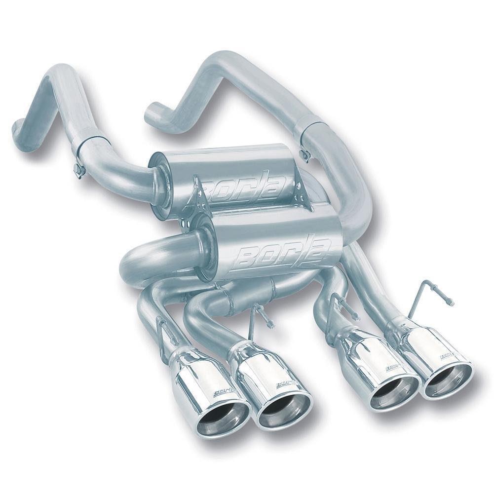 Corvette Exhaust System - Borla Rear Section "Classic S-Type" - 4" Round Rolled Angle Cut Tips : 2005-08 C6