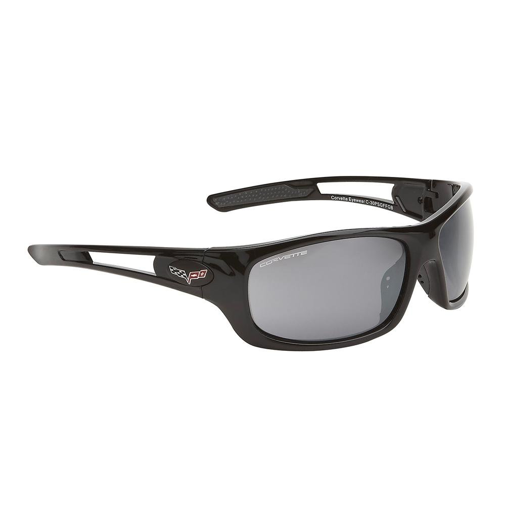 Corvette Sunglasses - Full Frame Gloss Black : C6 Logo
