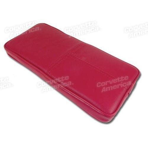 Corvette Center Armrest. Red Leather: 1990-1992