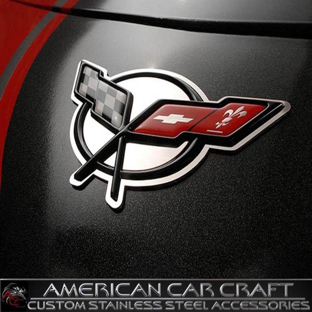 Corvette Convertible Waterfall Emblem Accents Polished Stainless Steel : 1997-2004 C5 & Z06