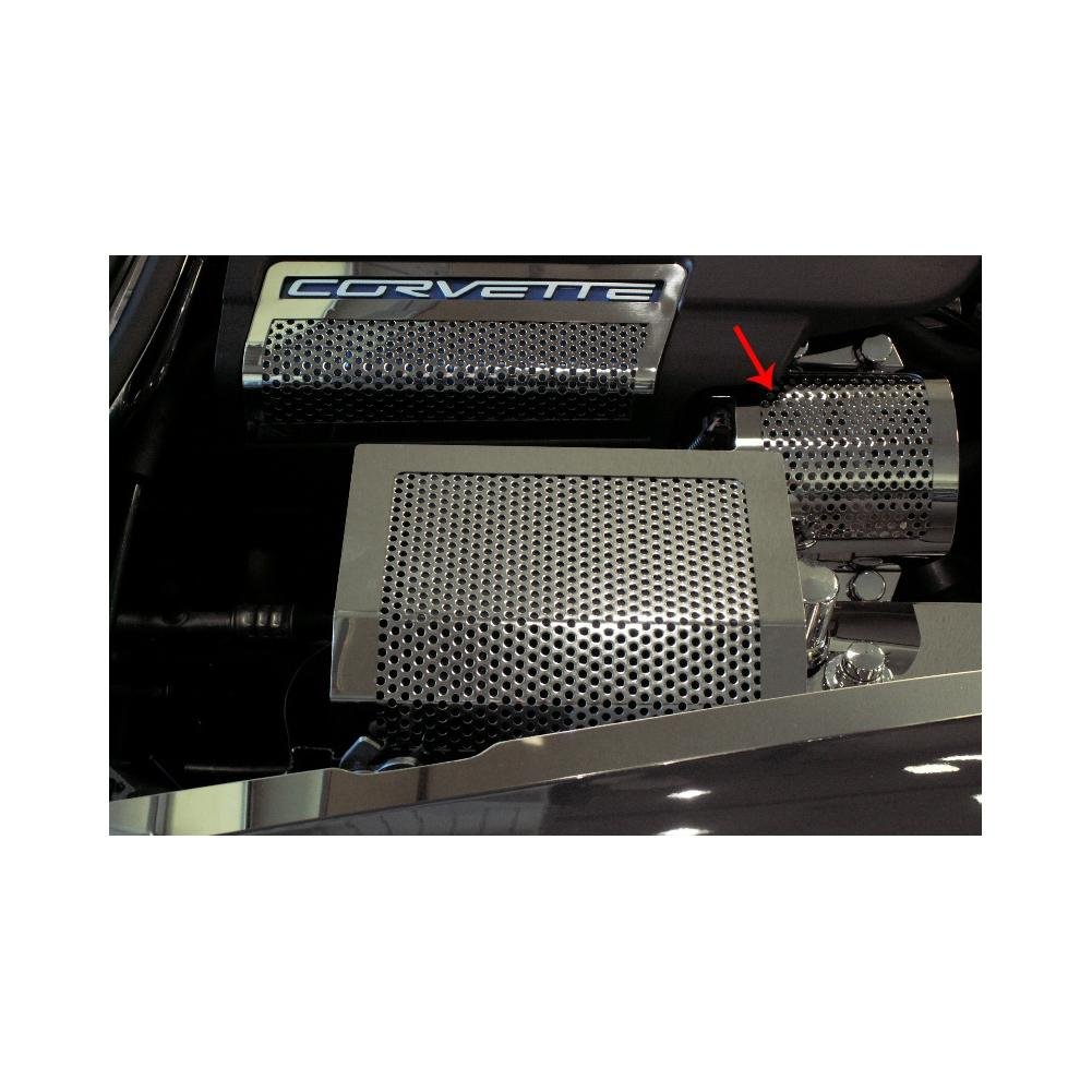 Corvette Alternator Cover - Perforated Stainless Steel : 2009-2013 ZR1