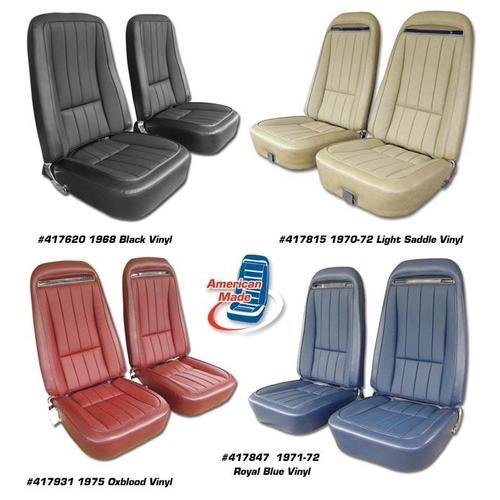 Corvette Vinyl Seat Covers. Black: 1975