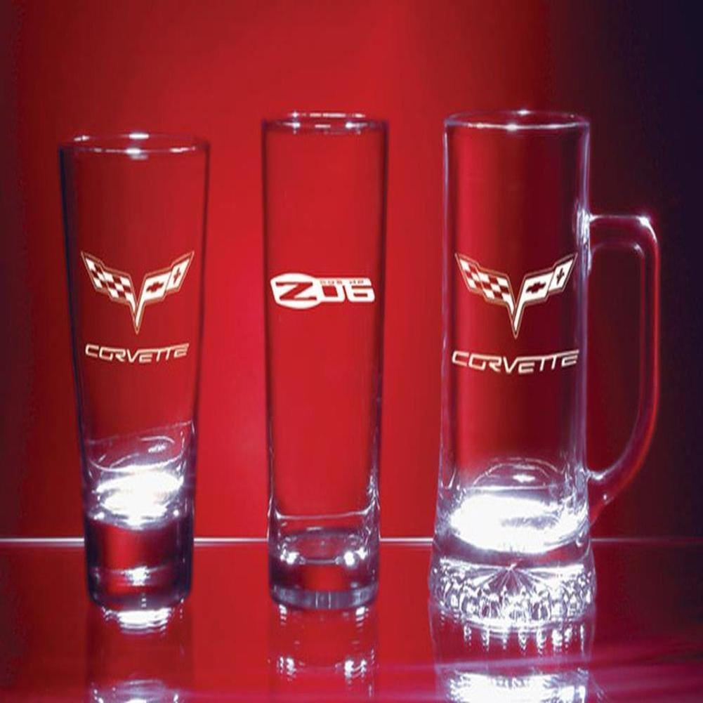 C6 Corvette Glassware w/Z06 505HP Logo