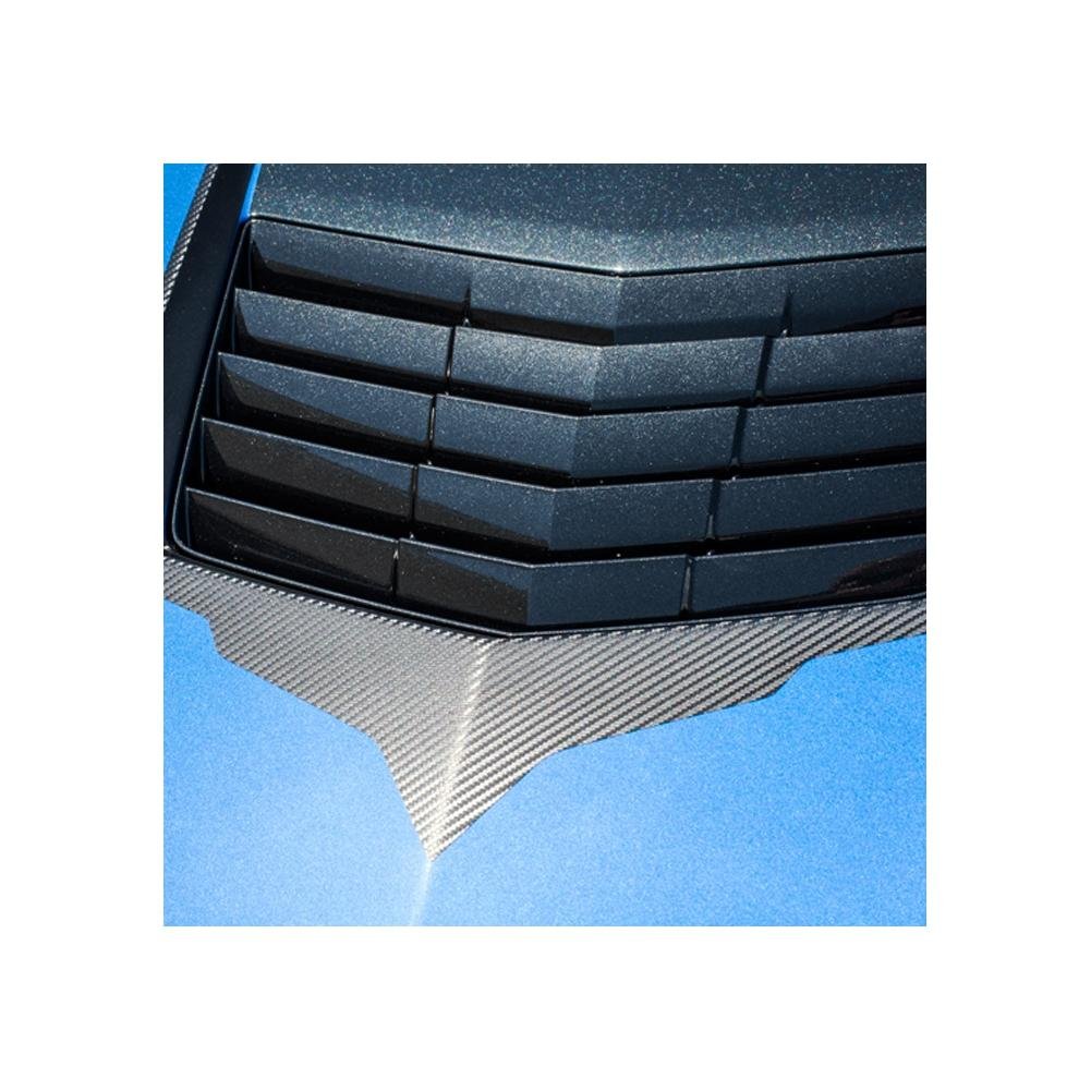 Corvette Hood Vent Graphic - Black Carbon Fiber w/Brushed Black Trim : C7 Stingray, Z51