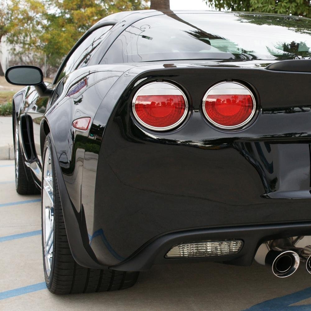 Corvette - "Attitude" Taillight Bezels - Billet Chrome 4 Pc. Set : 2005-2013 C6, Z06, ZR1, Grand Sport
