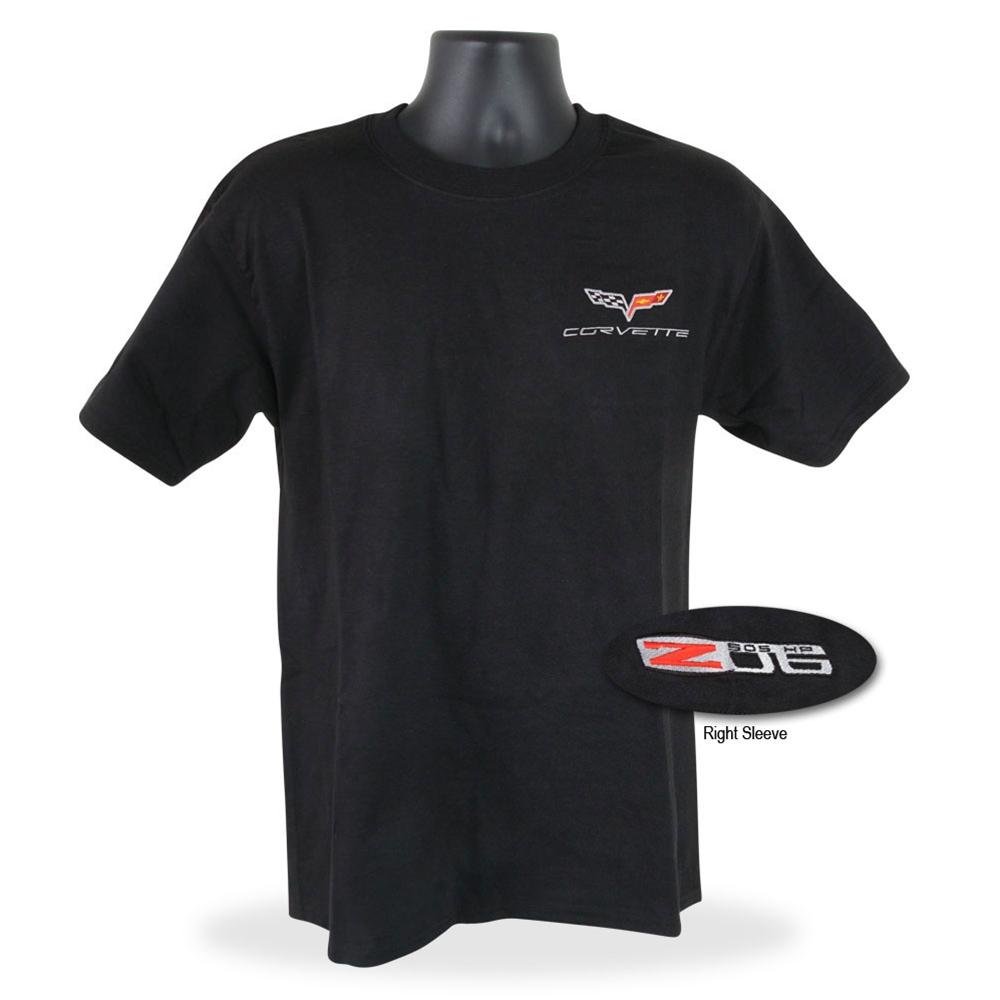 Corvette C6 Z06 505HP Embroidered - T-shirt : Black