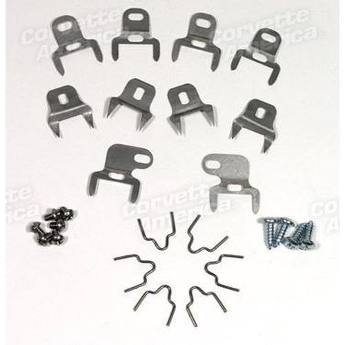 Corvette Door Post Weatherstrip Clip Set. 22 Piece: 1962