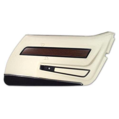 Corvette Door Panel. White With Black Carpet Deluxe RH: 1976
