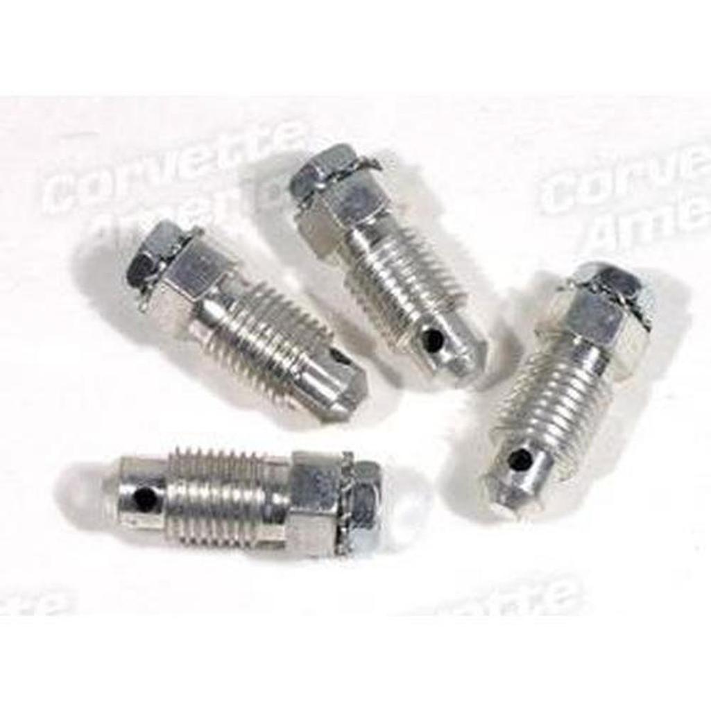 Corvette Brake Bleeder Valves. 3/8 X 24 4 Piece Set: 1953-1962