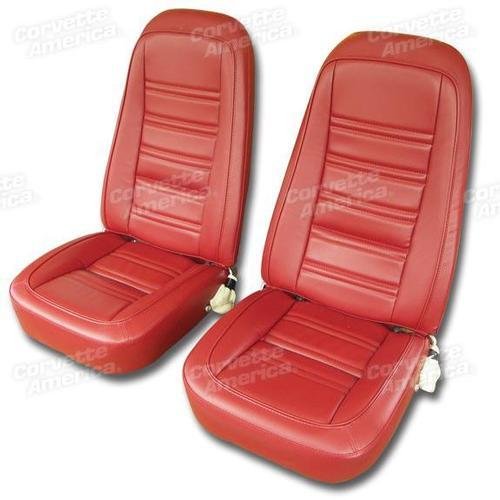 Corvette Leather Like Seat Covers. Red: 1977-1978