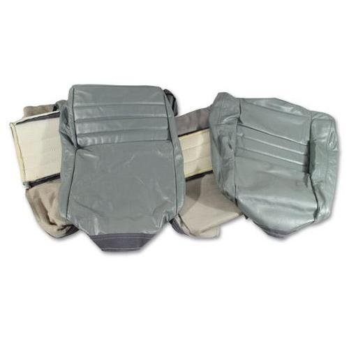Corvette Leather Seat Covers. Silvergreen 100%-Leather 4-Bolster: 1982