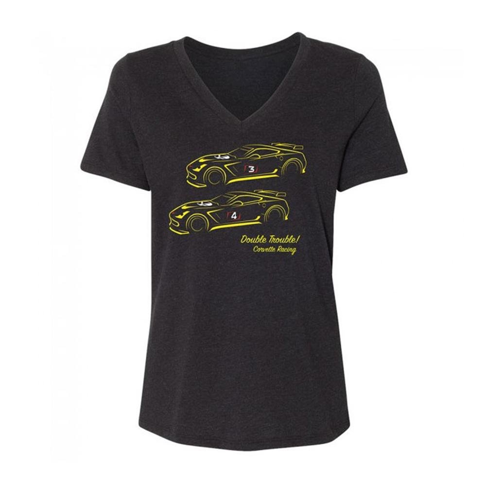 Ladies C7 Corvette Racing Double Trouble T-Shirt : Heather Black