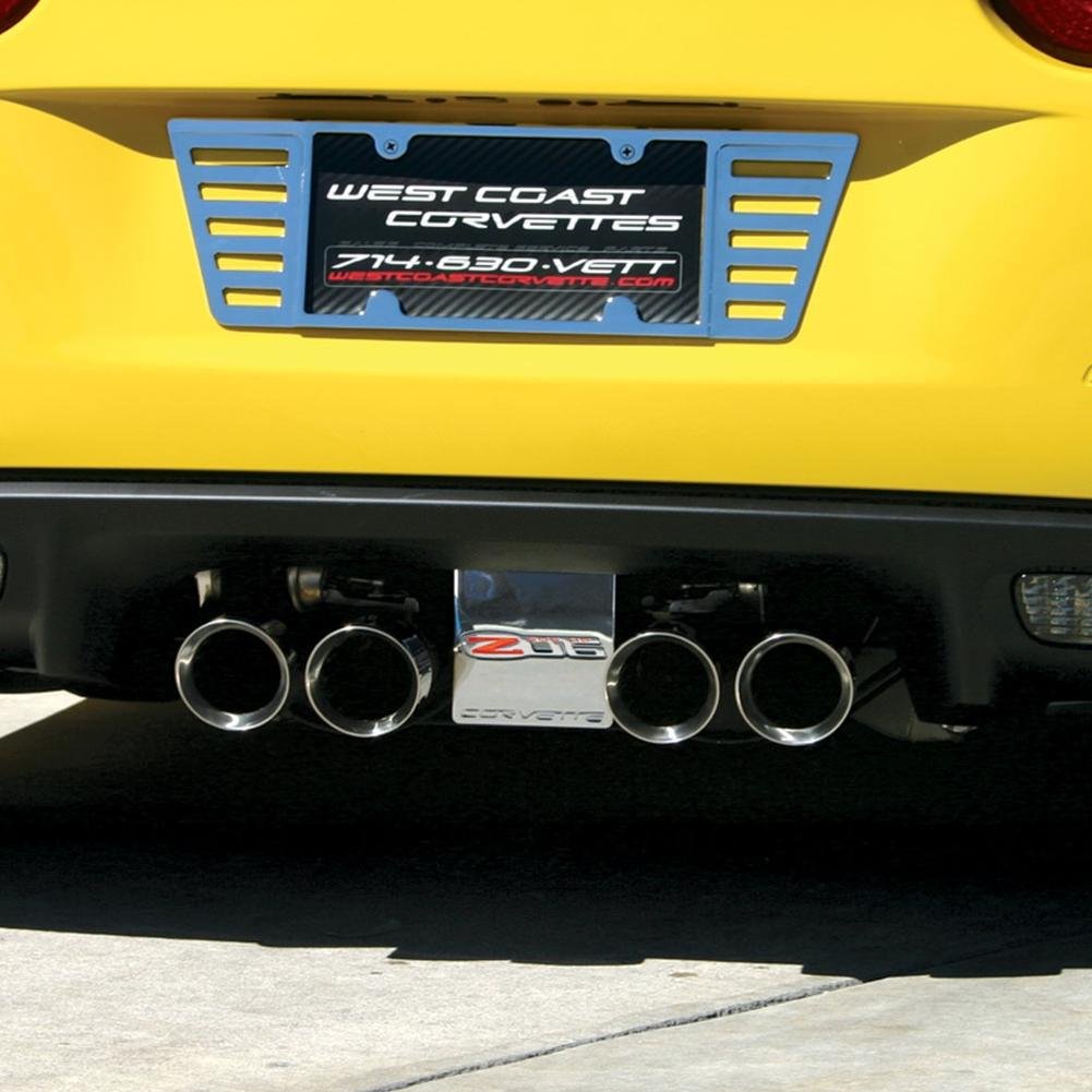 Corvette Exhaust Plate - Billet Chrome with C6 Z06 Logo : 2006-2013 Z06