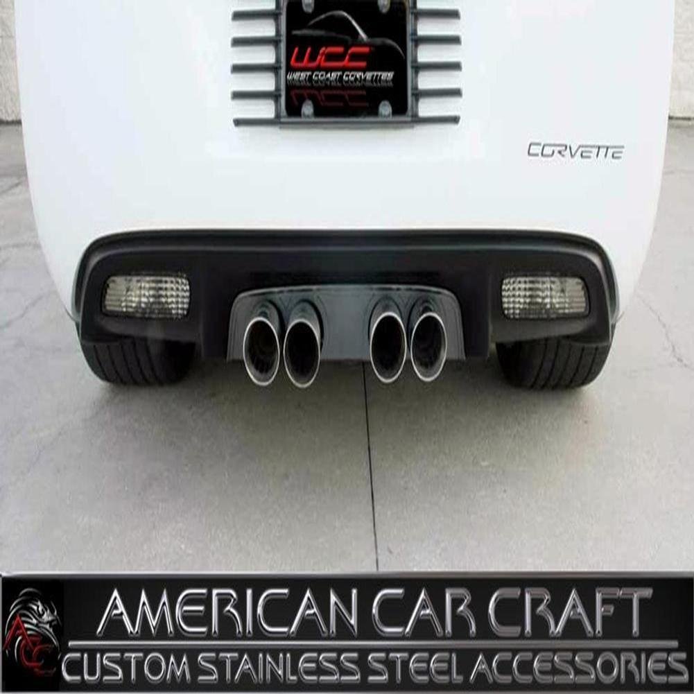 Corvette Exhaust Port Filler Panel - Solid Black Stealth Stainless Steel for NPP Exhaust only : 2008-2013 C6