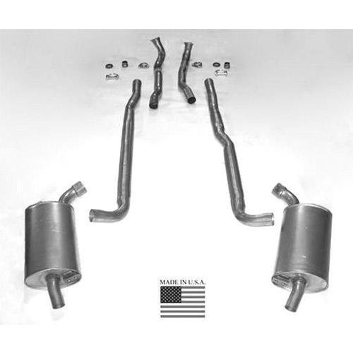 Corvette Exhaust System. 2.5 Inch 396/427 4 Speed -Separate Pipe & Muffler: 1965-1967